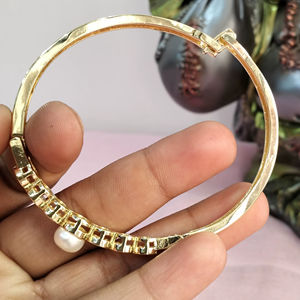 Bracelet en perles d'eau douce plaqué or, bijoux en perles, fournisseur en gros - Product Image 2