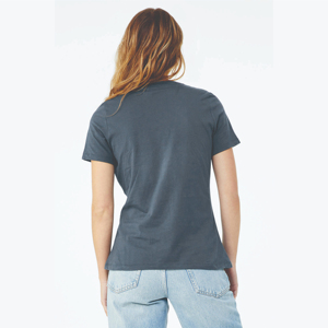 100% Airlume Combed and <b>Ring</b> Spun Cotton 32 Single 4.2 oz Vintage Navy Womens Relaxed Women's Short Sleeve O Neck T-Shirt - Product Image 3