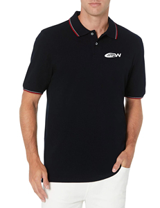 เสื้อโปโลแขนสั้นสีดำสำหรับผู้ชาย ปักโลโก้ ผ้าปิเก้ สวมใส่สบายๆ - Product Image 5