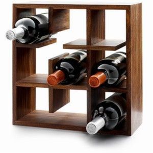 Étagère à vin moderne en bois, présentoir de comptoir, support modulaire en bois massif pour bouteilles de vin, organisateur de rangement de bureau pour la décoration intérieure - Product Image 1