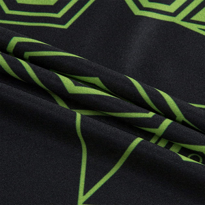 Men's Black Green Geometric Print Short Sleeve Polo <b>Shirt</b> Sporty Knitted Breathable Regular Fit - Product Image 6