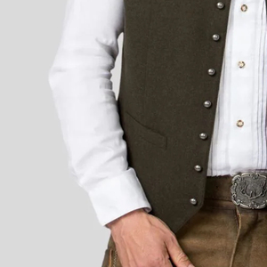 Chaleco Bávaro Personalizado al por Mayor, Diseño Único para Oktoberfest, Tela de Alta Calidad, Reversible, Transpirable, Informal, Cálido - Product Image 5