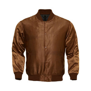 wholesale Custom Logo High Quality 100% polyester Varsity <b>Jacket</b> Silky Satin Bomber <b>Jacket</b> For Men - Product Image 6