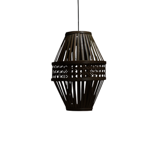 Lanterne suspendue artisanale en bambou et diamant, abat-jour de plafond en rotin tressé, vente en gros - Product Image 2