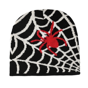 Gorro de invierno de alta calidad 2k25 Y2K, diseño de telaraña, gorro de calavera con puños de punto para hombres y mujeres, gorro de esquí, gorros de tela - Product Image 4