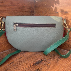 Bolsos cruzados de cuero reciclado metálico con pelo para mujer, riñoneras occidentales y riñoneras, bolsos de hombro de piel de vaca - Product Image 5