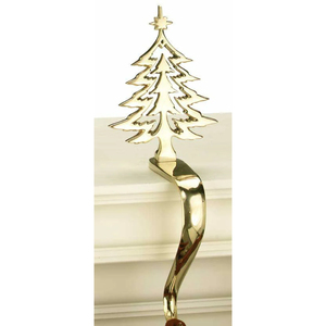 Soporte de lujo dorado para calcetines de Navidad para chimenea, colgador de metal con peso y base antideslizante para la temporada festiva - Product Image 3