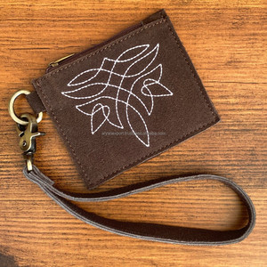 Monedero de cuero de ante para mujer, monedero Stich para botas, monedero pequeño de cuero genuino, gran oferta de moda, monedero Unisex - Product Image 3