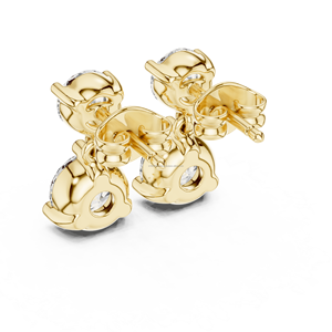 Pendientes de tuerca de una sola piedra de plata esterlina S925 para regalo de citas para mujer - Product Image 5