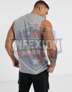 Débardeur en tricot gris sans manches pour homme, col rond, style décontracté uni - Product Image 3