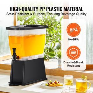 Dispenser per Bevande in Plastica da 3 Galloni con Rubinetto e Coperchio per Feste - 8L/16L per Succhi, Tè Freddo, Limonata e Altre Bevande - Product Image 5