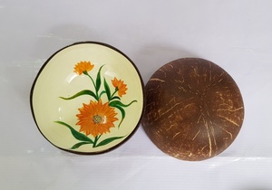 Bol en coquille de noix de coco polie de haute qualité, écologique, avec motif tournesol, pour la cuisine et la décoration, fabriqué au Vietnam - Product Image 2