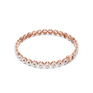 Bracelet tennis de luxe en or rose 18 carats plaqué or, serti de diamants de laboratoire taille marquise pour femme, 10,11 g - Product Image 2