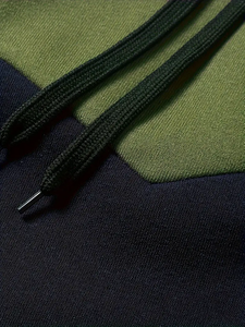 Premium Men's Color Block Pullover Hoodie Olive Green Navy <b>Black</b> <b>Fleece</b> Sweatshirt Streetwear Casual Hoodie with Kangaroo Pocket - Product Image 6