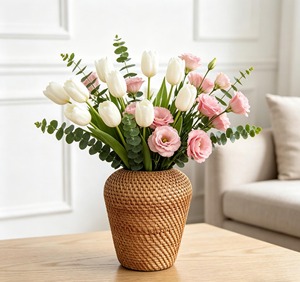 Maceta de ratán para plantas de interior, soporte seguro para macetas, para balcón, jardín y terraza, decoración verde - Product Image 3