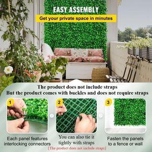 24 pezzi 24in * 16in legno di bosso artificiale Topiary Hedge Grass sfondo recinzione Privacy schermo per balcone giardino pianta artificiale - Product Image 3