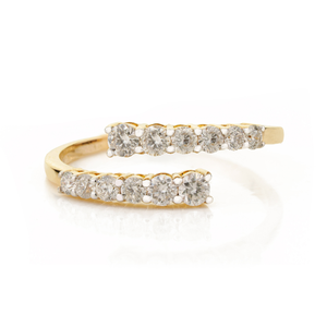 Anillo Apilable de Diamantes Naturales de Corte Redondo con Diseño Minimalista y Sencillo, Oro Amarillo Sólido K18, Joyería Personalizada al por Mayor - Product Image 1