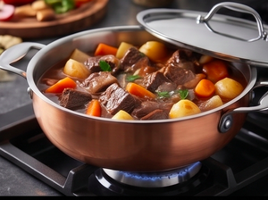 Stainless Steel Saute <b>Pan</b> With Lid Minimalist Design Durable Metal Cookware For Gas Use <b>And</b> Induction Stoves Use - Product Image 5