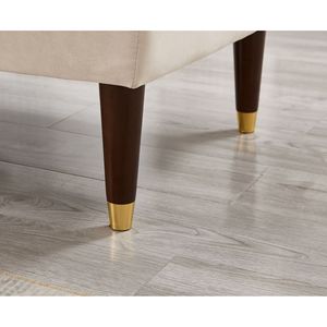 Moderna Chaise Longue Beige con Rivestimento in Velluto - Product Image 5