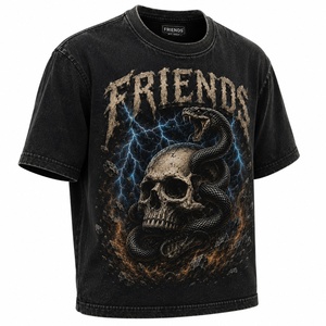 <b>Gothic</b> Skull Snake Print Men's O-Neck Short Sleeve T-<b>Shirt</b> Regular Fit Cotton Jersey with custom logo - Product Image 1