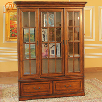 Appartement de luxe européen Meubles d'étude en bois massif Ensemble haut de gamme Villa Antique Étagère Hôtel Royal Bibliothèque classique Armoire