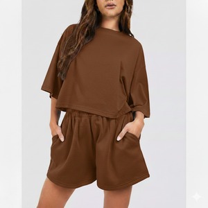Hot Selling Women Summer Shorts <b>Set</b> Eco Friendly Lightweight Fabric Soft Comfortable Women's Casual Shorts <b>Set</b> - Product Image 1