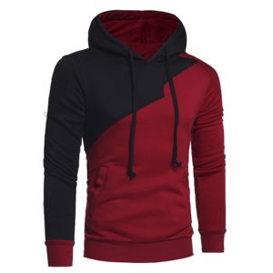 Sweat à capuche d'hiver pour homme de haute qualité personnalisé, rouge et noir, 370g, 100% coton molletonné, OEM ODM, streetwear décontracté - Product Image 2