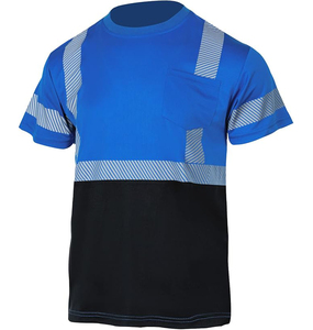 Chemise de travail unisexe orange haute visibilité en coton avec bandes réfléchissantes, poche poitrine unie, uniforme de sécurité coupe-vent, détection des aiguilles - Product Image 2