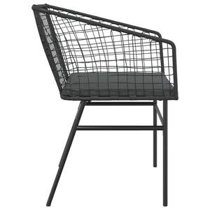 Chaise de jardin en polyrotin noir, matériaux résistants aux UV - Product Image 6