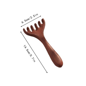 Masseur facial Gua Sha en bois rustique écologique avec artisanat en bois d'acacia massif pour la relaxation musculaire - Cadeau du Nouvel An - Product Image 2