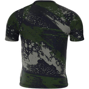 เสื้อแรชการ์ดผู้ชาย แขนสั้น สีดำ แห้งเร็ว ผลิตจากโพลีเอสเตอร์ เสื้อกีฬา พิมพ์ลายโลโก้ด้านหน้า เสื้อผู้ใหญ่ - Product Image 3