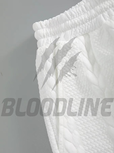 Shorts en coton blanc pour homme Bloodline, taille mi-haute, élastique, respirant, style décontracté - Product Image 3