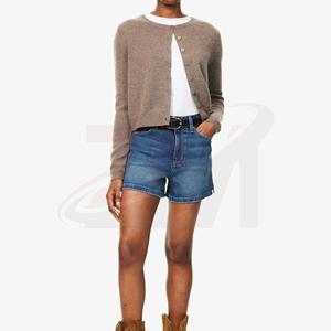 Shorts en jean pour femmes, délavé vintage, taille haute, vêtements de mode en denim pour le quotidien, shorts en jean premium pour femmes - Product Image 2