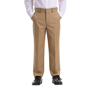 Pantalones de Uniforme Escolar para Niño, Corte Recto, Color Caqui, Diseño Personalizado, Tela Twill, Cintura Ajustable - Product Image 2