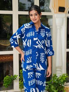 Conjunto de Dos Piezas FATEMA FASHION para Mujer, Estilo Casual para Todas las Temporadas, Muselina Gruesa, Corte Regular, Secado Rápido, Estampado Digital - Product Image 3