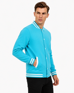 Varsity jacket with ribbed comfort and classic athletic styling designed for versatile wear across changing casual fashion seaso - Product Image 4