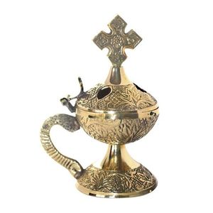 Encensoir en laiton fait main, orné d'une croix, pour usage religieux toute l'année, brûleur de Bakhoor pour la maison, prix de gros - Product Image 2