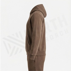 Sweat-shirt à capuche pour homme, couleur unie, manches longues, coton, décontracté, pour l'automne, avec poche avant, coupe classique - Product Image 3