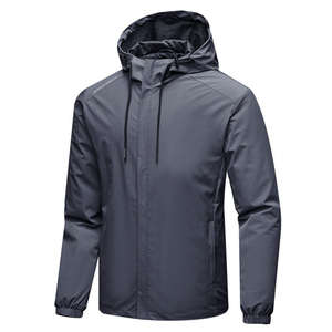 เสื้อแจ็คเก็ตวิ่งสำหรับผู้ชาย ผ้าโพลีเอสเตอร์ 100% สกรีนโลโก้ได้ตามต้องการ สไตล์ลำลองสำหรับกิจกรรมกลางแจ้ง คุณภาพสูง กันน้ำและกันลม เหมาะสำหรับการเดินป่า - Product Image 3