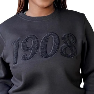Sweat-shirt d'hiver en molleton 100% coton anti-rétrécissement, imprimé logo chenille, vert, doux et de qualité supérieure, pour Sororité grecque - Product Image 6
