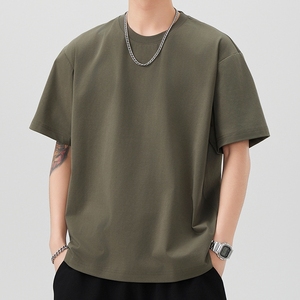 Camiseta Extra Grande para Hombre, Algodón Suave, Estilo Casual Urbano, Corte Holgado, Ropa de Verano, Tejido Transpirable, Atuendo Diario, Diseño Moderno y Simple - Product Image 5
