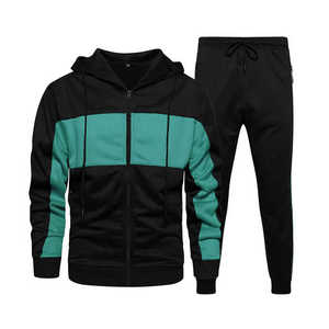 Survêtement Homme de Haute Qualité, Tendance, en Polaire, avec Pantalon Uni et Veste Zippée, pour le Jogging Décontracté - Product Image 2