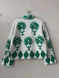 Bohemian Floral Embroidered Cotton Jacket Turn-<b>down</b> Collar Full Sleeve Casual Outerwear Spring Adult Women's - Product Image 3