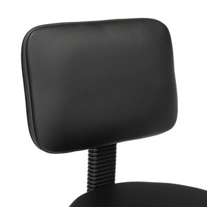 Sgabello da Tecnico Nero Rotondo con Schienale, Capacità 136 kg, Base a Cinque Punte in Nylon e Gambe in Semi Pelle PU, Sedia da Ufficio - Product Image 2