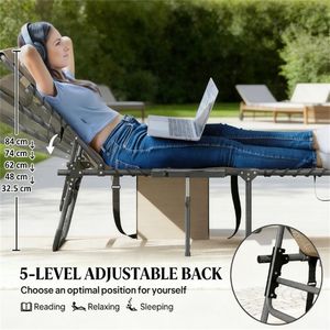 Sedia a Sdraio Pieghevole da Esterno per Cortili - Comodo Lettino Prendisole - Product Image 2