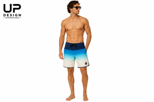 Shorts de bain pour hommes personnalisés, effet ombré, séchage rapide, 100% coton, haute qualité, vêtements de sport aquatiques d'été, marque privée - Product Image 2