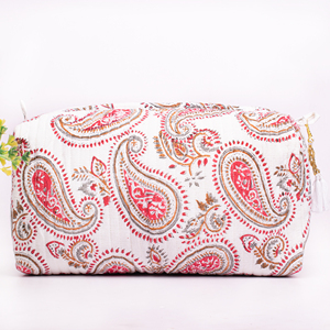 Luxury Eco-Friendly Block Printed Cotton Soft Makeup <b>Bag</b> Storage Cosmetic Organizer Durable Fashion <b>Promotional</b> Gift - Product Image 3