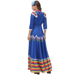 Vestido Largo y Ancho Estilo Mexicano para Bailar, Ideal para Celebrar Festivales, Actuaciones de Ballet y Espectáculos, Ropa Mexicana - Product Image 4