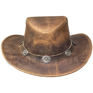 Sombrero de cuero para hombre, estilo Fedora clásico, sombrero de moda, sombrero de cuero para hombre, ajuste regulable, sombrero informal para exteriores, sombrero de vaquero de cuero para hombre - Product Image 2