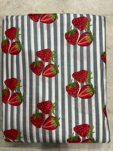 Tissu en coton biologique naturel imprimé à la main de 5 yards, motif fraise teinté, pour robes, rideaux, sacs, vêtements, artisanat pour garçons - Product Image 2